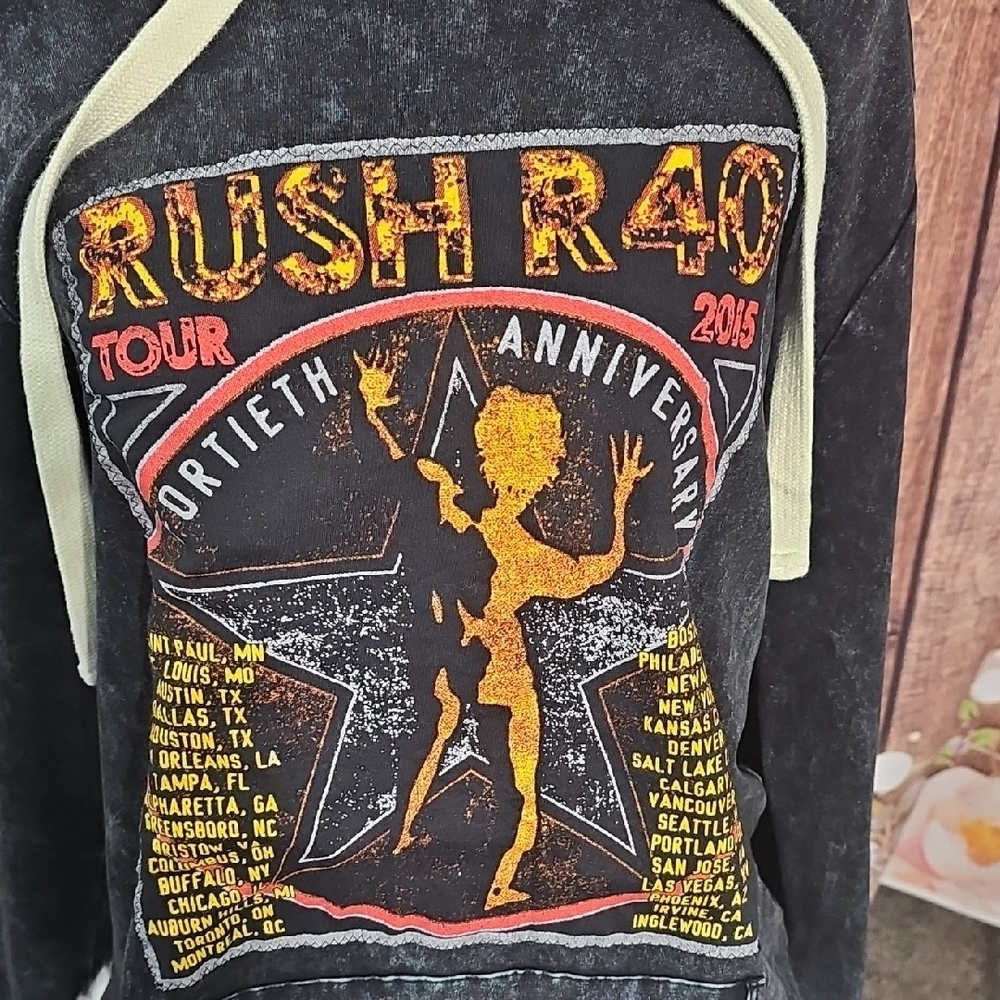 RUSH MINERAL WASHED HOODIE SZ. SM-LG - Picture 2 of 6